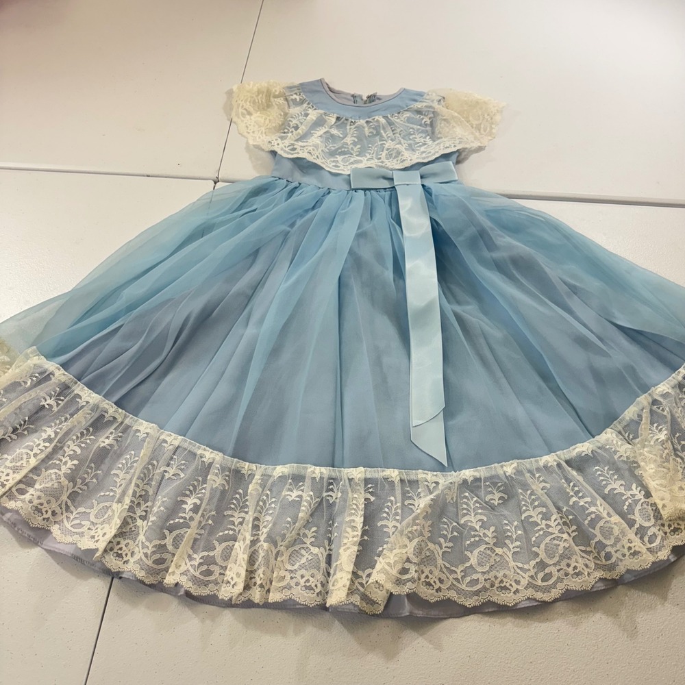 jc penney jr bridesmaid dresses JCPenney Fashions | | Vtg Jcpenney Flower Girl Dustin Blue Lace Trim Tulle Gown Dress Sz 4 Party Dress SIZE:UK 12 (US 8) MEDIUM
